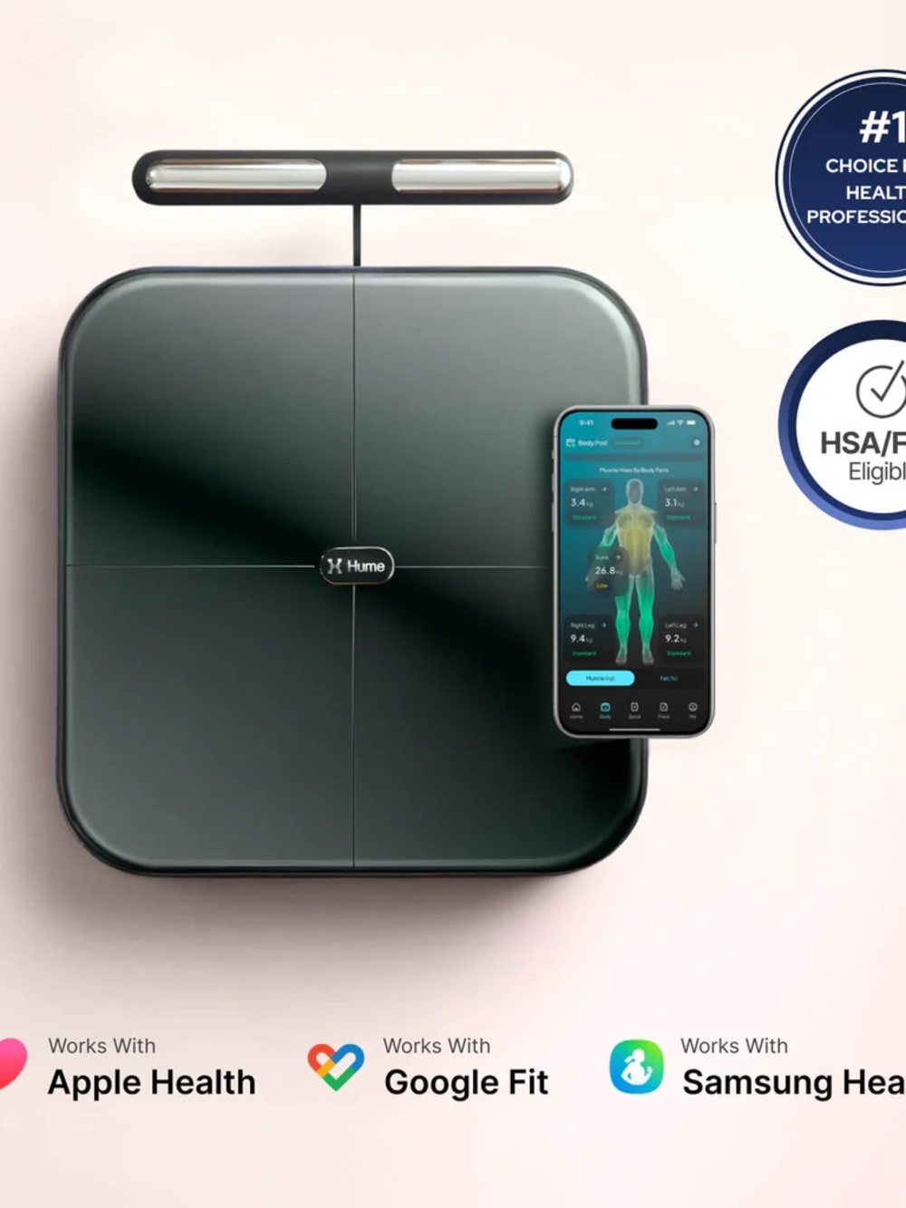 Hume Smart Body Scale in Dark Gray